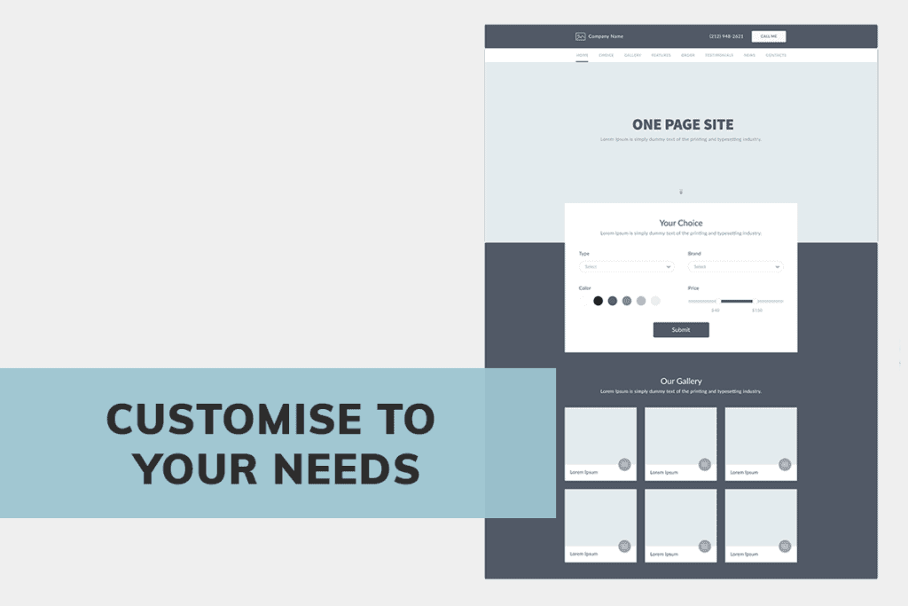 Website template customisation